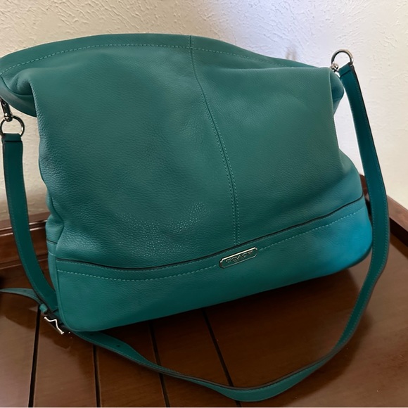 EUC Coach Leather Satchel Teal bag - Picture 2 of 11